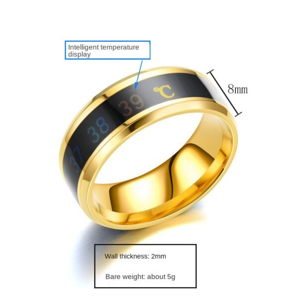 New Net Red Temperature Ring Automatic Induction Intelligent Temperature Change Ring Lovers Ring A Generation Of Postage - Image 3