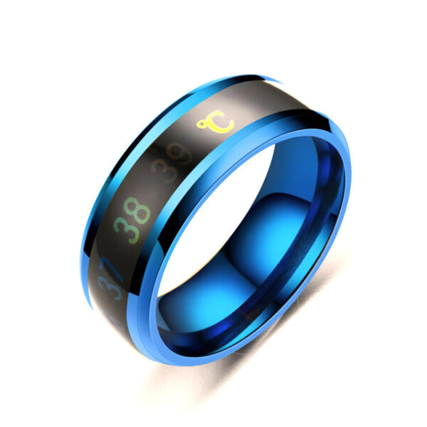 New Net Red Temperature Ring Automatic Induction Intelligent Temperature Change Ring Lovers Ring A Generation Of Postage - Image 2