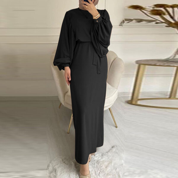 New Solid Color Long Sleeve Long Casual Dress - Image 7