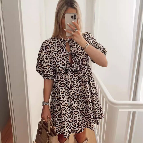 Supply 2024 New Women's Lace-up Long Solid Color Shirt Dress