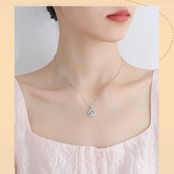 Mobius Ring Necklace S999 Foot Silver Light Luxury Niche Collarbone Chain Sterling Silver Necklace For Girlfriend Valentine's Day Gift - Image 2