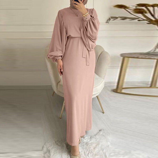 New Solid Color Long Sleeve Long Casual Dress - Image 8