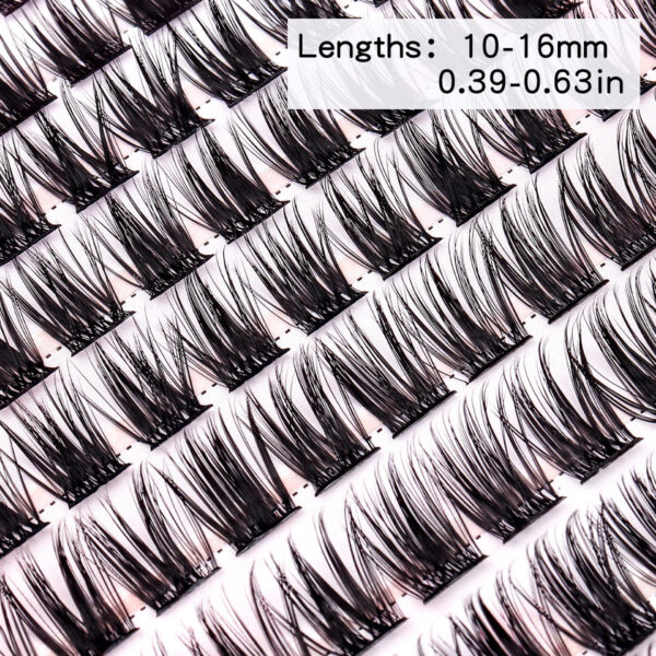 Lash Extension Kit | Lash Clusters Individual Lashes with Bond and Seal Tweezers Lash Remover Eyelash Extensions False Eyelashes with Glue for Beginner DIY at Home 10-16mm C/Curl - Image 2