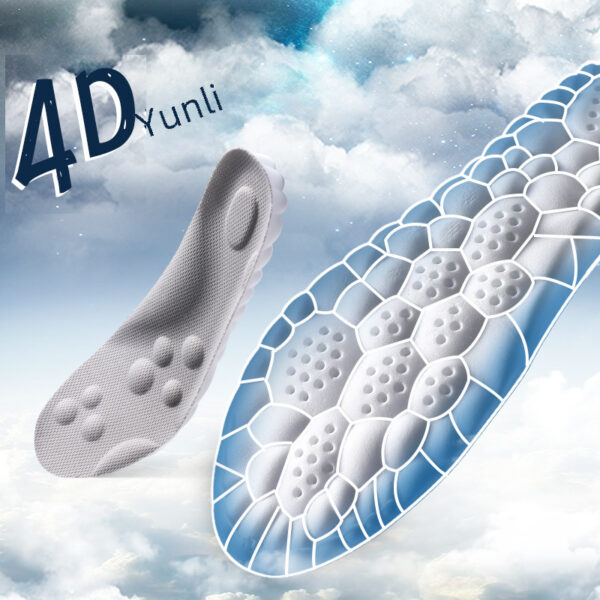 Cloud Tech Pu Massage Arch Support Insoles Men Shock Absorption Odor Resistant Sweat Absorption Step Poop Feel Sports Shoe - Image 2