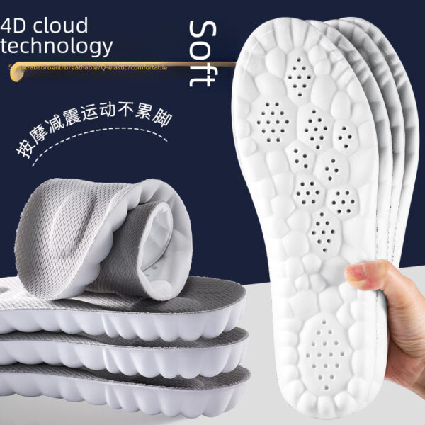 Cloud Tech Pu Massage Arch Support Insoles Men Shock Absorption Odor Resistant Sweat Absorption Step Poop Feel Sports Shoe - Image 3