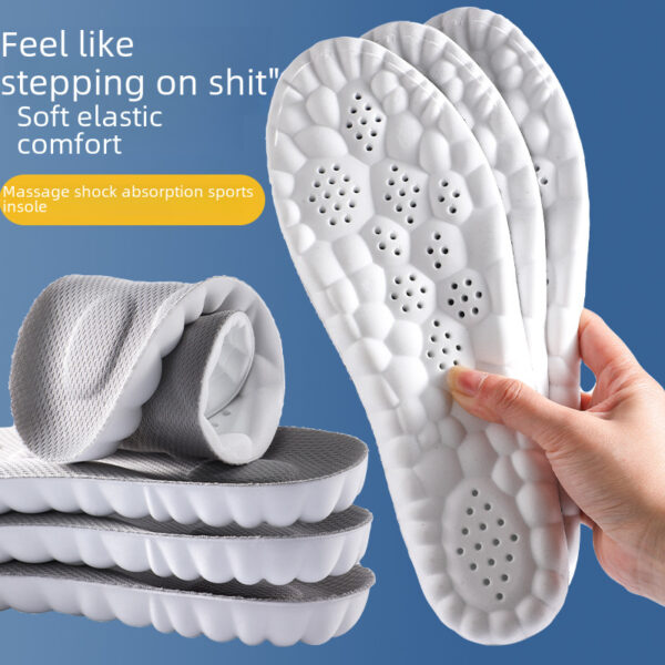 Cloud Tech Pu Massage Arch Support Insoles Men Shock Absorption Odor Resistant Sweat Absorption Step Poop Feel Sports Shoe