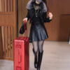 Short Coat For Women Velvet Thickened PU Leather Jacket - Image 5