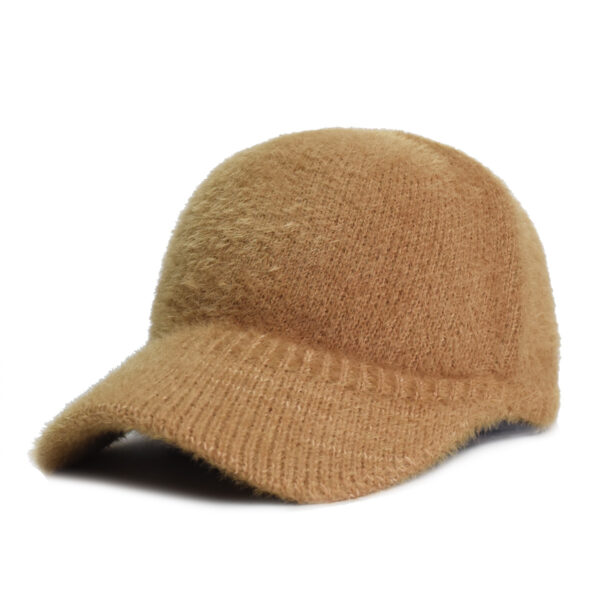 Korean Style Autumn And Winter Knitted Peaked Cap Warm All-match Thick Wool Hat Plush Solid Color Sweet Cool Casual Baseball Cap - Image 5