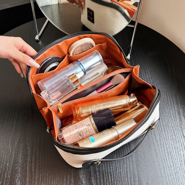 2024 New Vintage Tile Cosmetic Bag Large Capacity Portable Cosmetic Storage Bag Advanced Wash Bag - Image 4