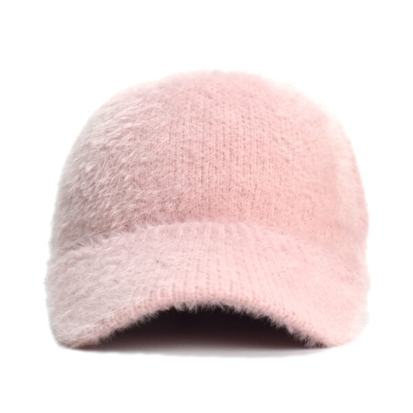 Korean Style Autumn And Winter Knitted Peaked Cap Warm All-match Thick Wool Hat Plush Solid Color Sweet Cool Casual Baseball Cap - Image 2