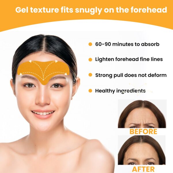 Anti-Aging Collagen Gel Patch - 10pcs Forehead Line Removal, Firming Mask, Frown Lines, Face Skin Care Stickers - Image 4