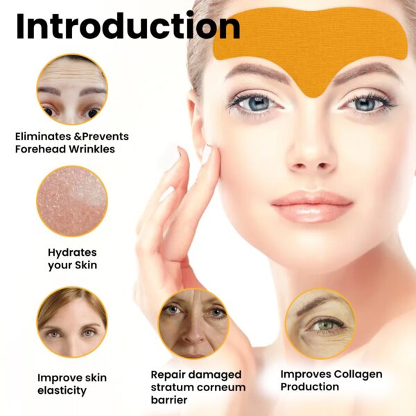 Anti-Aging Collagen Gel Patch - 10pcs Forehead Line Removal, Firming Mask, Frown Lines, Face Skin Care Stickers - Image 2